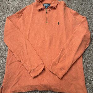 Men's Polo Orange Pullover Sweater - L